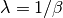 \lambda = 1/\beta